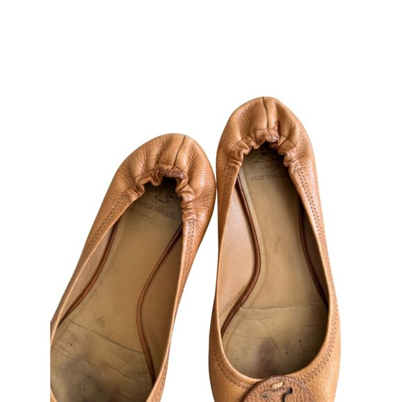 TORY BURCH Tan Leather Reva Ballet Flats size 10.5 - Picture 8 of 9